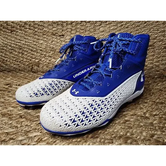 Under Armour Men's S 14 Team Hammer MR Football Cleats Blue White Athletic